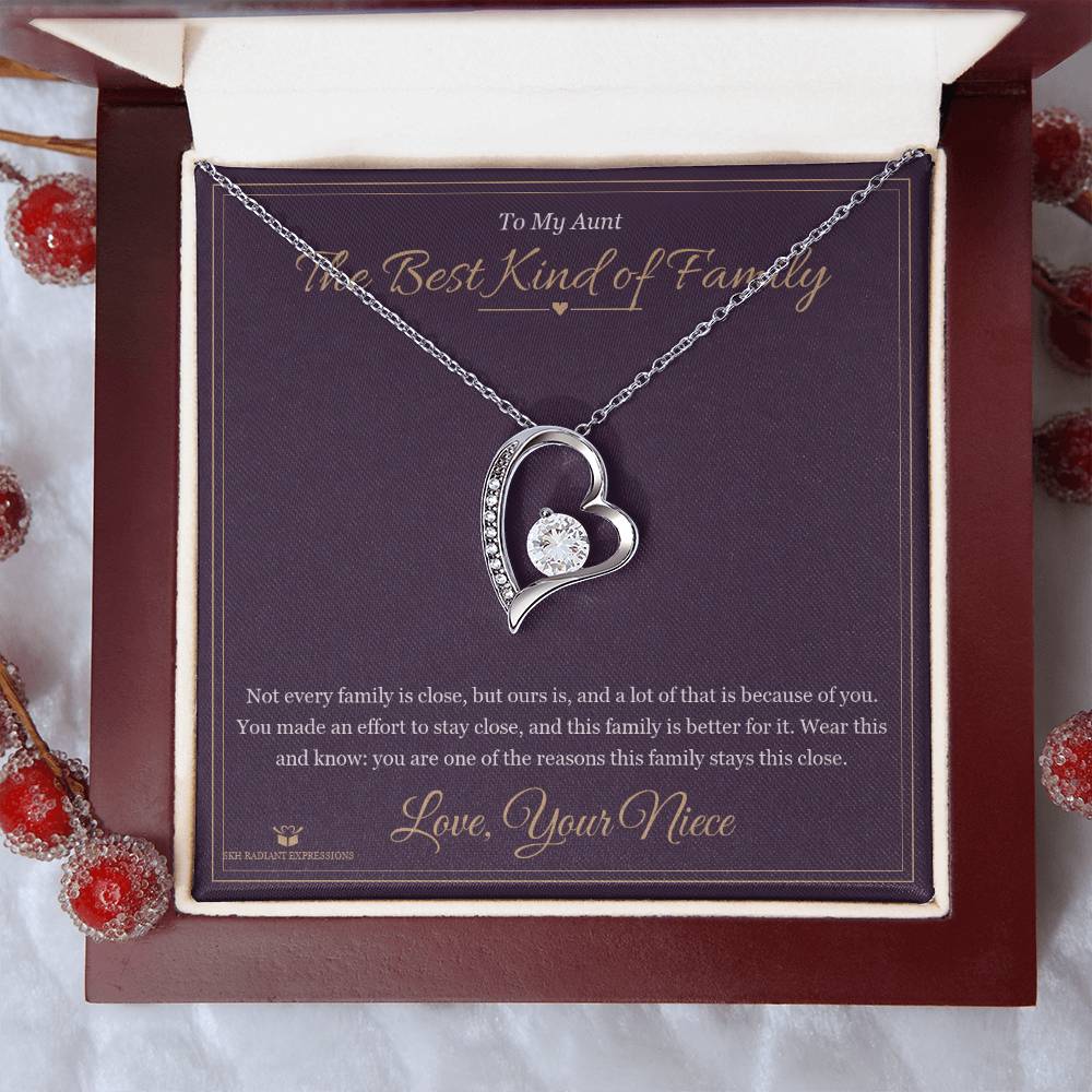 The Best Kind of Family - Forever Love Necklace for Aunt - personalized keepsake gift from SKH Radiant Expressions