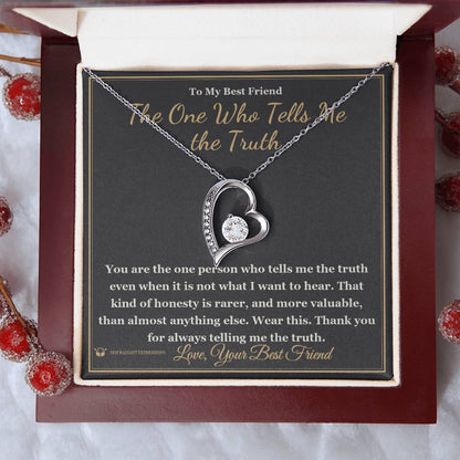 Forever Love Necklace with personalized message card for best friend