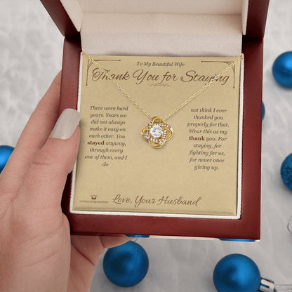 Add a name to this Love Knot Necklace - gift for wife