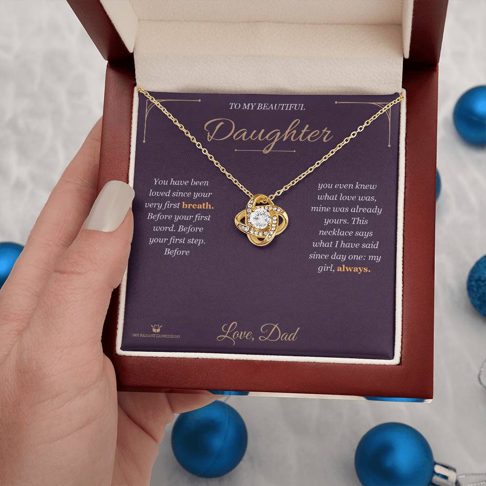 Add a name to this Love Knot Necklace - gift for daughter