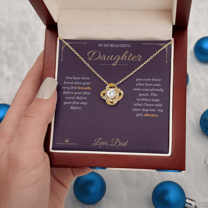 Add a name to this Love Knot Necklace - gift for daughter
