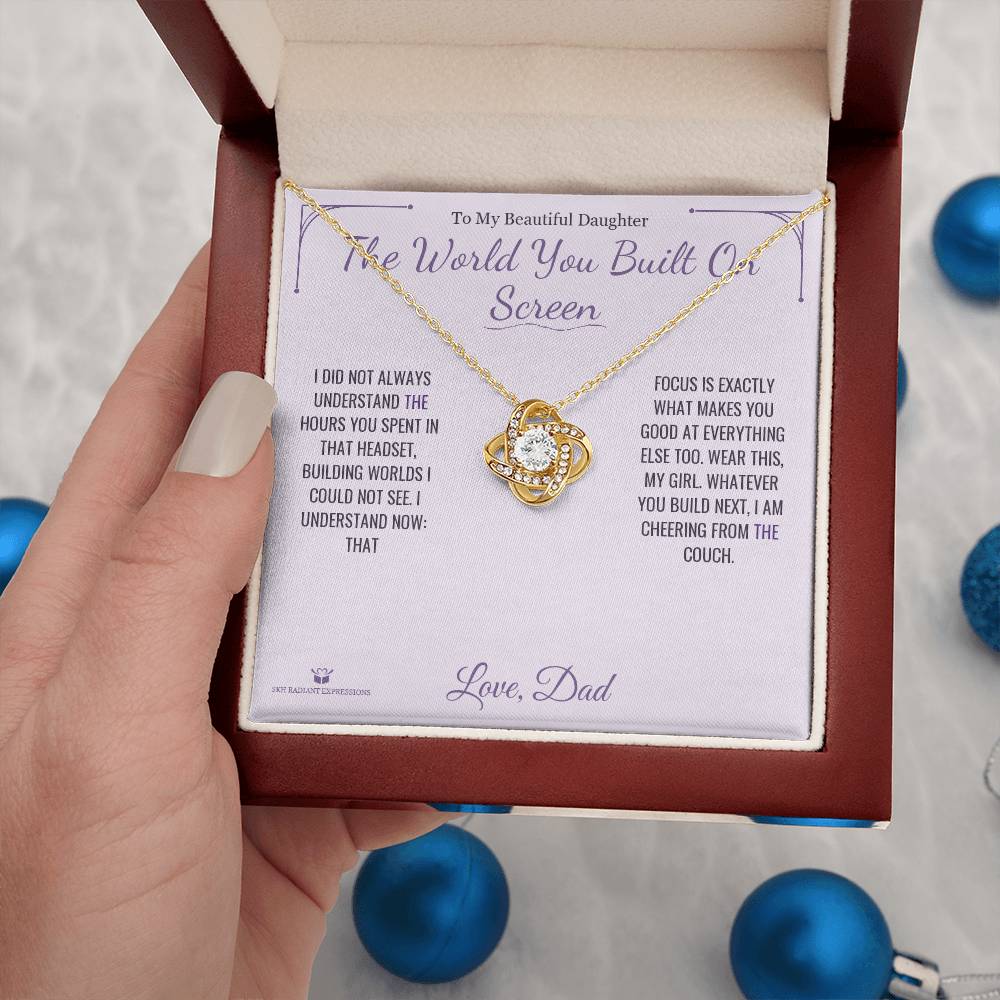 Add a name to this Love Knot Necklace - gift for daughter