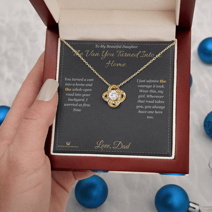 Add a name to this Love Knot Necklace - gift for daughter