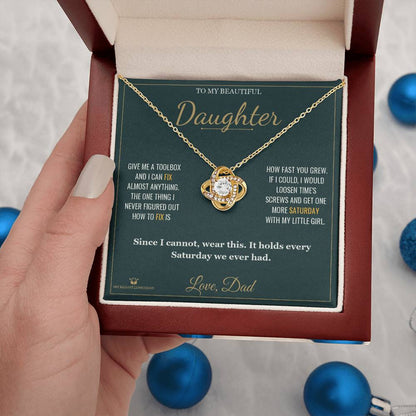 Add a name to this Love Knot Necklace - gift for daughter