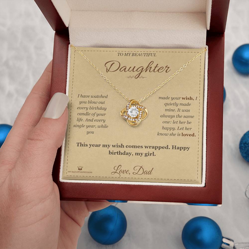 Add a name to this Love Knot Necklace - gift for daughter