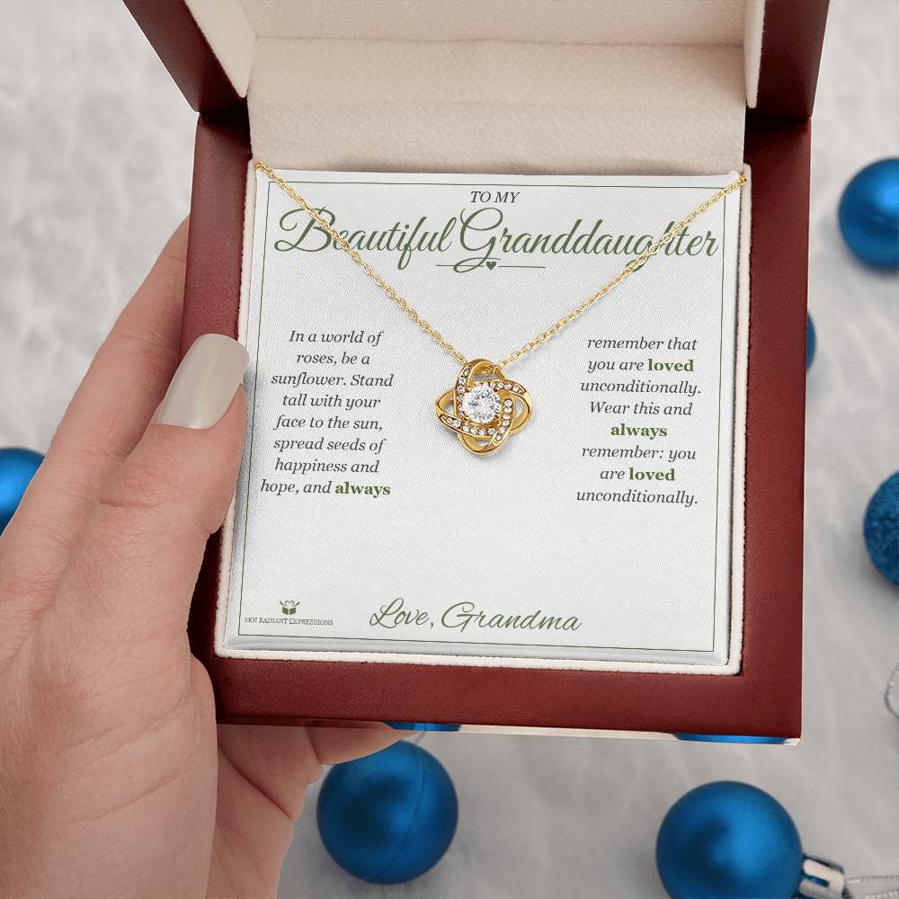 Be a Sunflower - Love Knot Necklace for Granddaughter