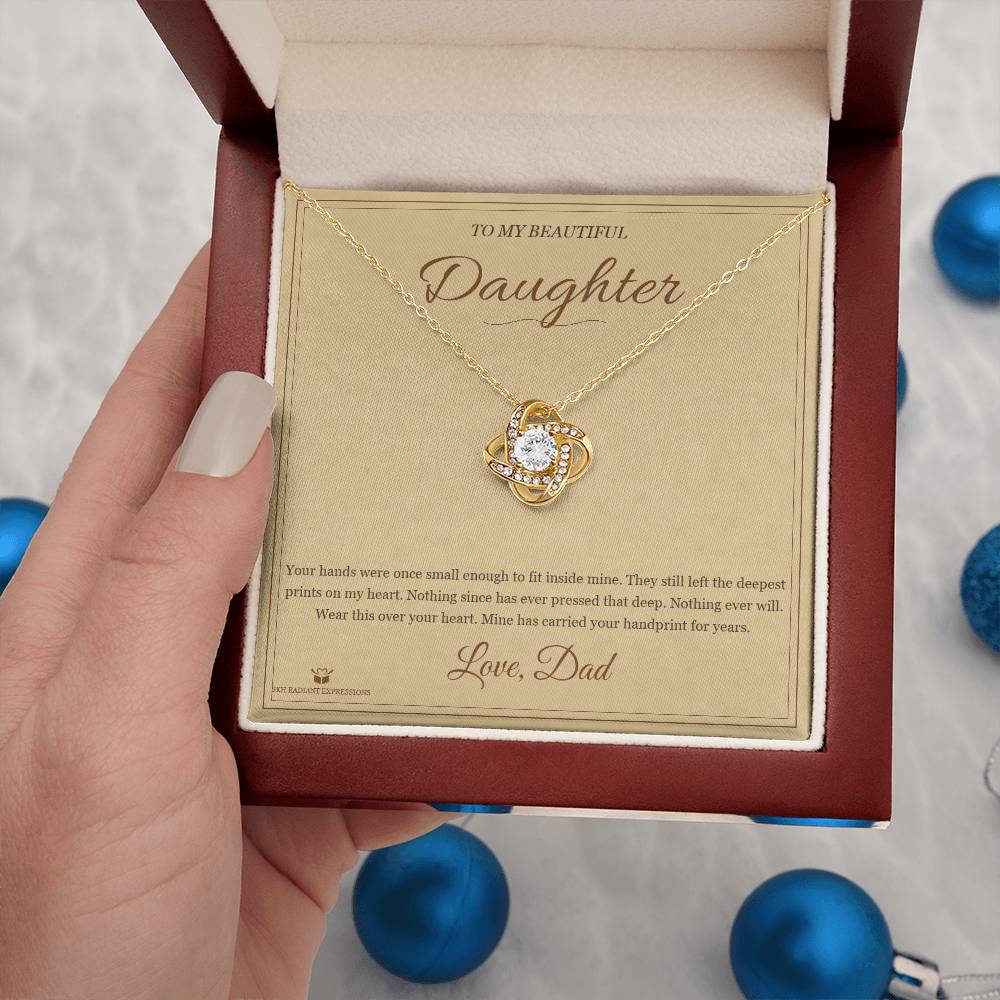 Small Hands, Deep Prints - Love Knot Necklace for Daughter