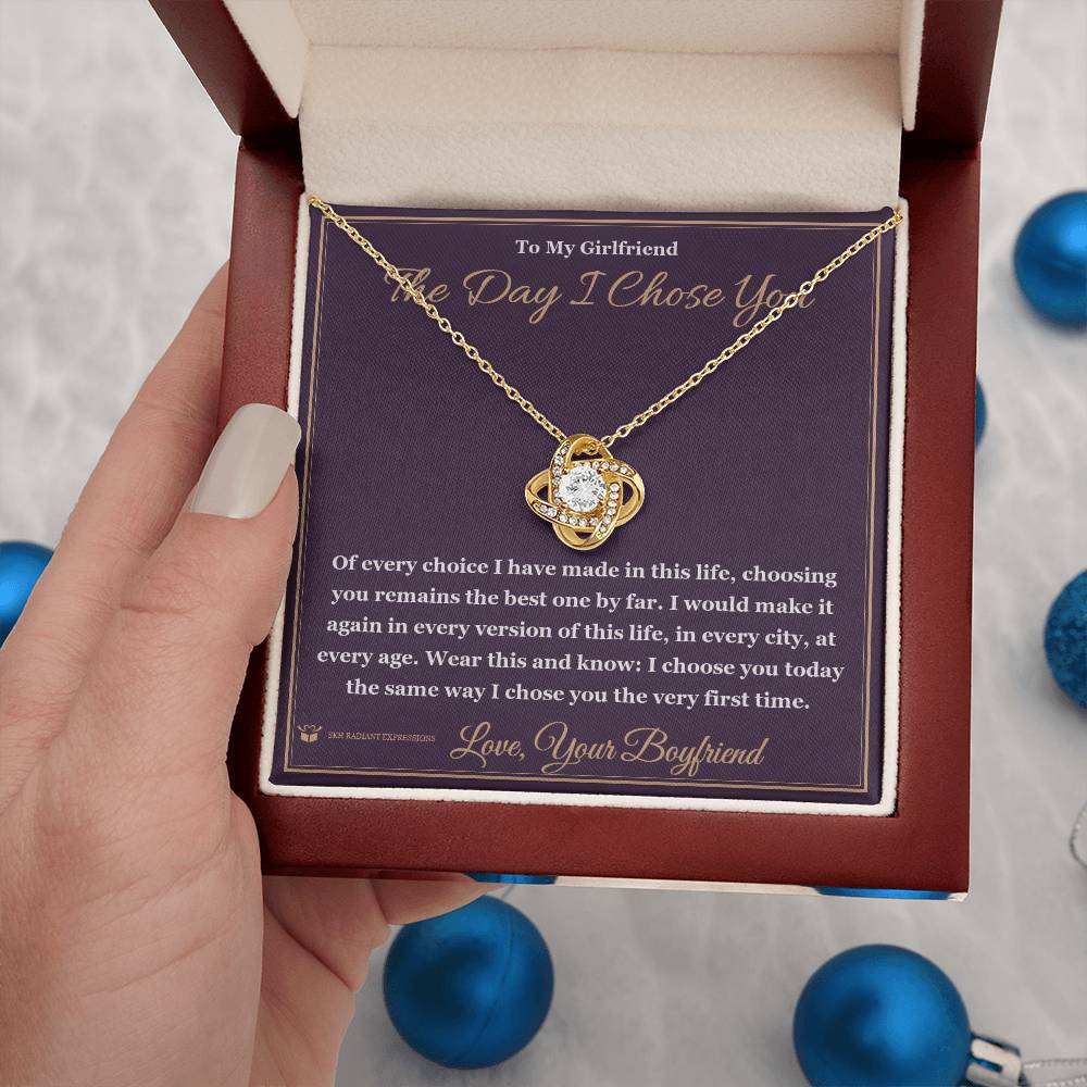 Custom name-personalized Love Knot Necklace gift for girlfriend