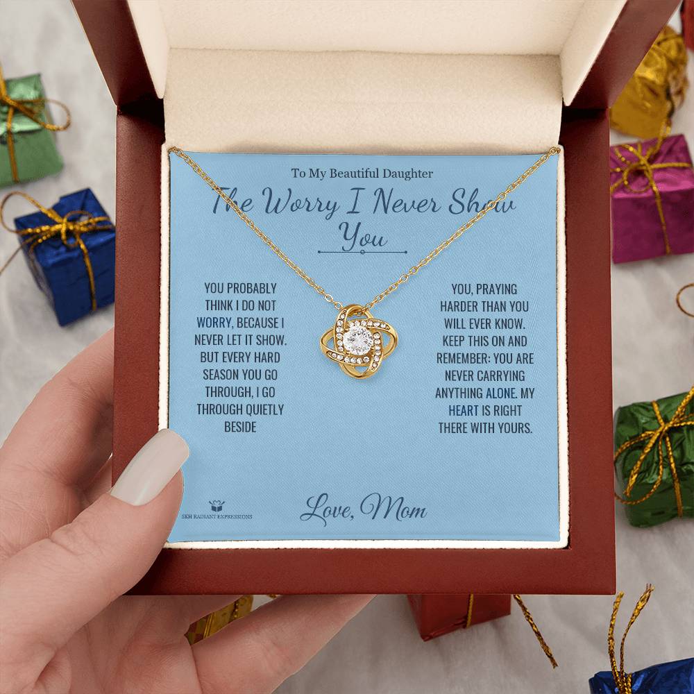 Add a name to this Love Knot Necklace - gift for daughter