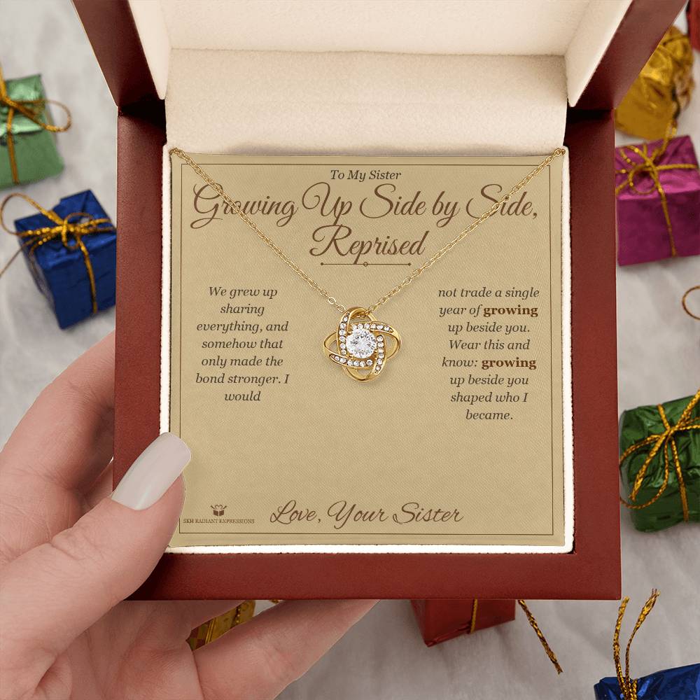 Add a name to this Love Knot Necklace - gift for sister