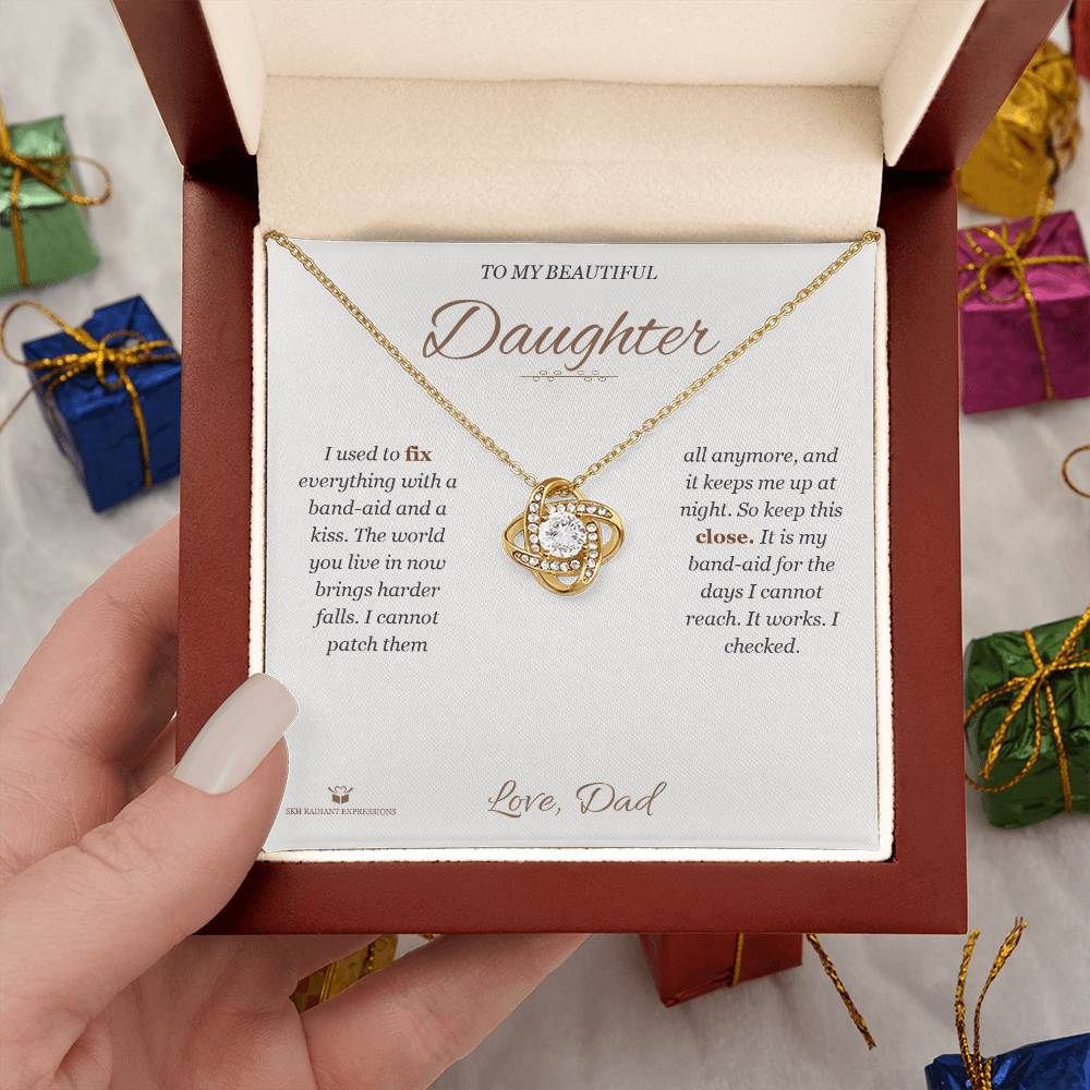 Band-Aids and Kisses - Love Knot Necklace for Daughter