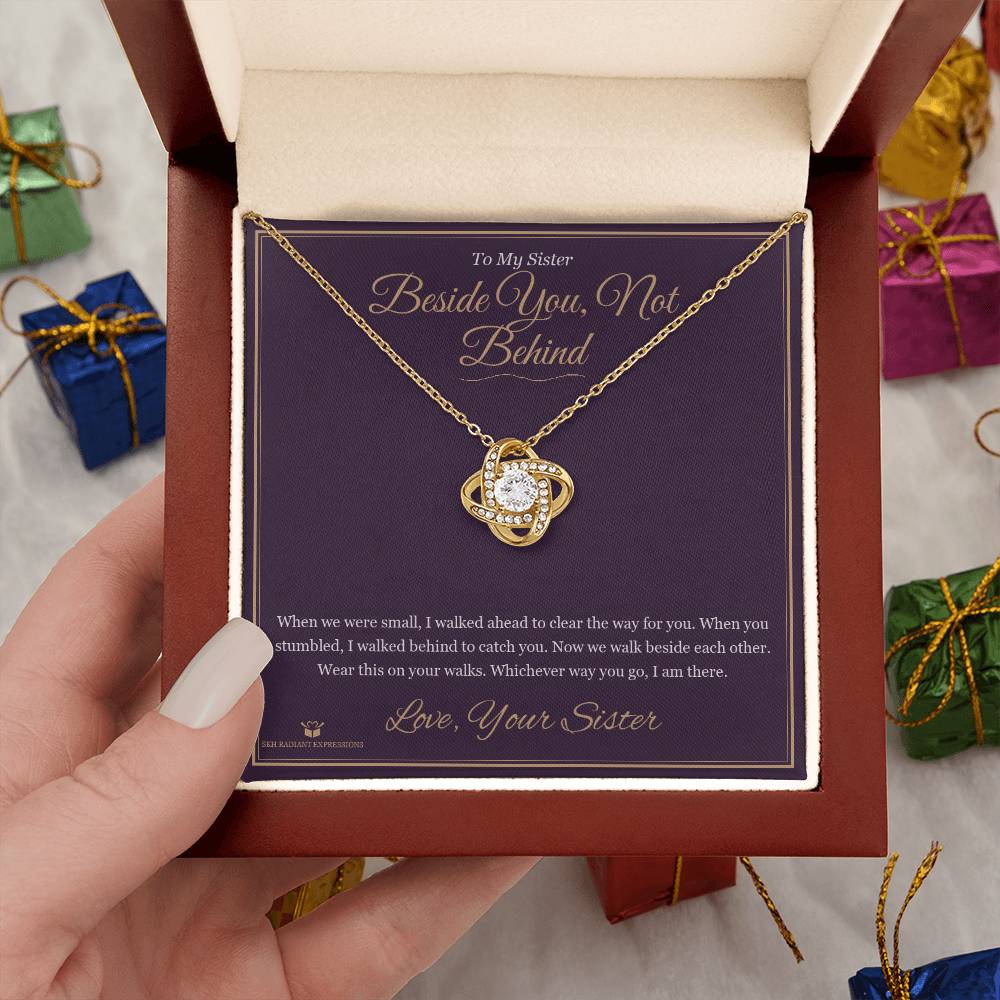 Beside You, Not Behind - Love Knot Necklace for Sister