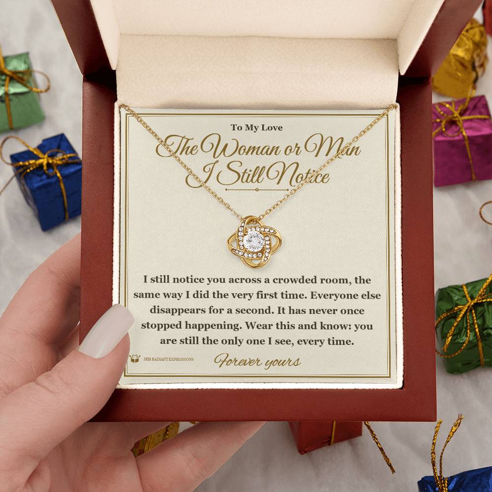Custom name-personalized Love Knot Necklace gift for partner