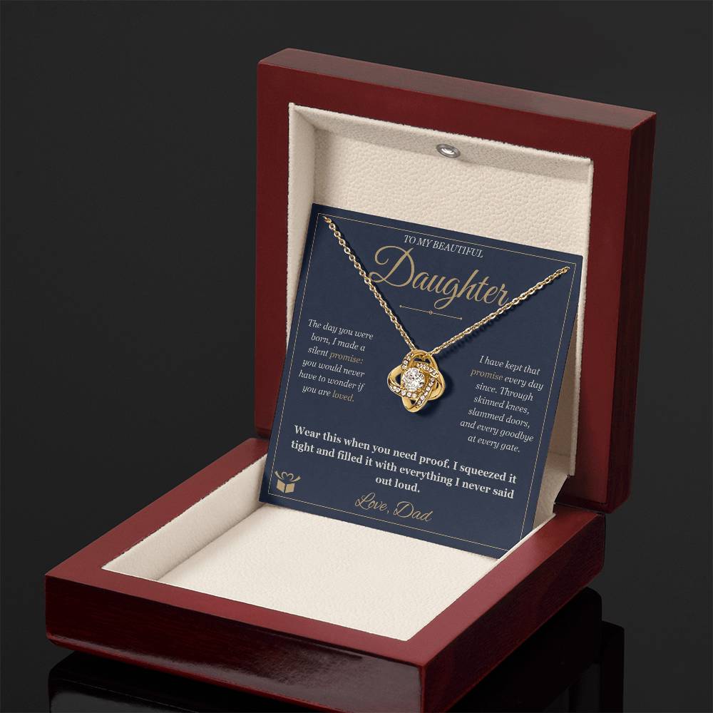 The Silent Promise - Love Knot Necklace for Daughter