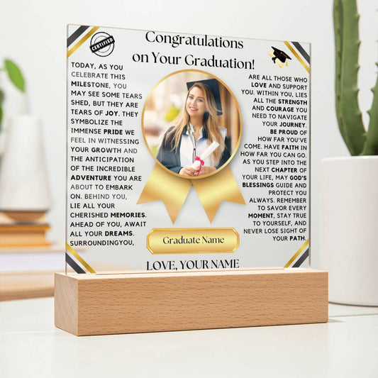Congratulations on Your Graduation: A Journey of Love and Achievement - Acrylic Lamp❤️