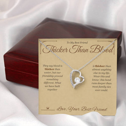 Forever Love Necklace engraved with your own words for best friend