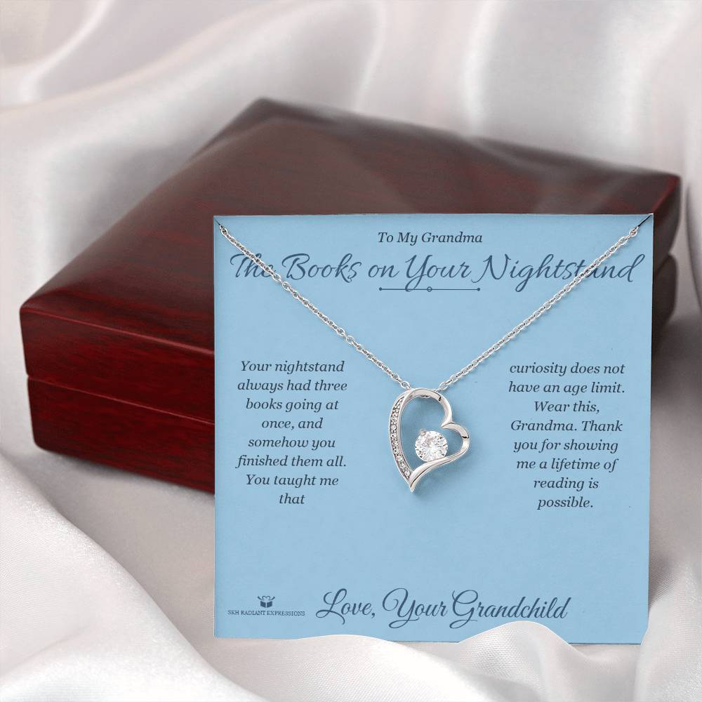 Forever Love Necklace engraved with your own words for grandmother