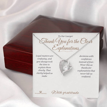 Forever Love Necklace engraved with your own words for lawyer