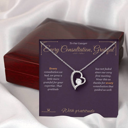 Forever Love Necklace engraved with your own words for lawyer