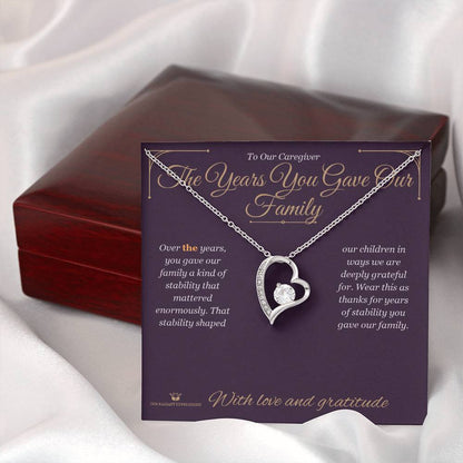 Forever Love Necklace engraved with your own words for caregiver