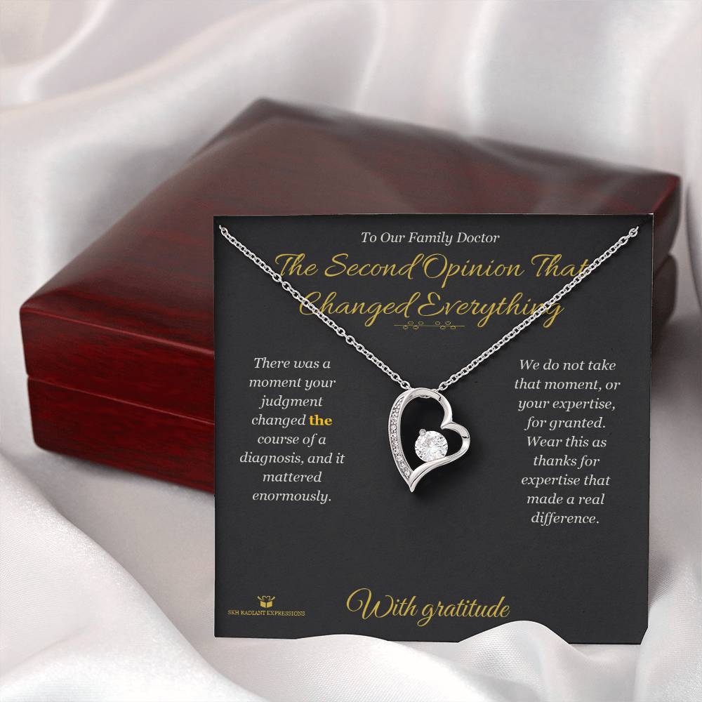 Forever Love Necklace engraved with your own words for doctor
