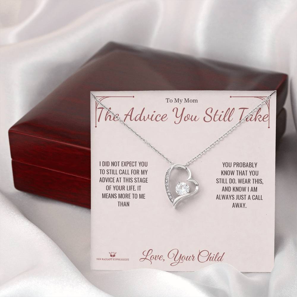 Forever Love Necklace engraved with your own words for mom