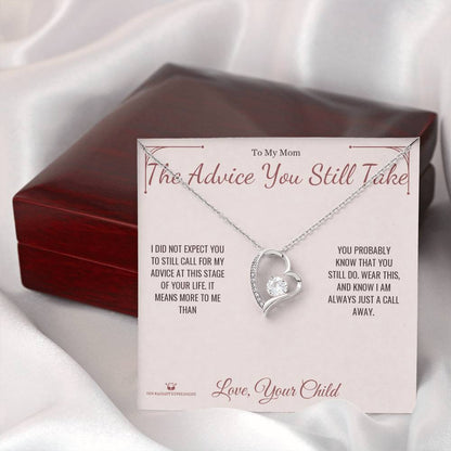 Forever Love Necklace engraved with your own words for mom