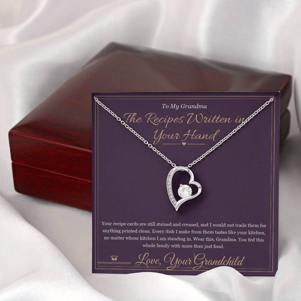 The Recipes Written in Your Hand - Forever Love Necklace for Grandmother - personalized keepsake gift from SKH Radiant Expressions