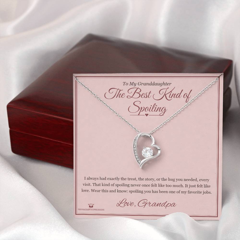 The Best Kind of Spoiling - Forever Love Necklace for Granddaughter - personalized keepsake gift from SKH Radiant Expressions