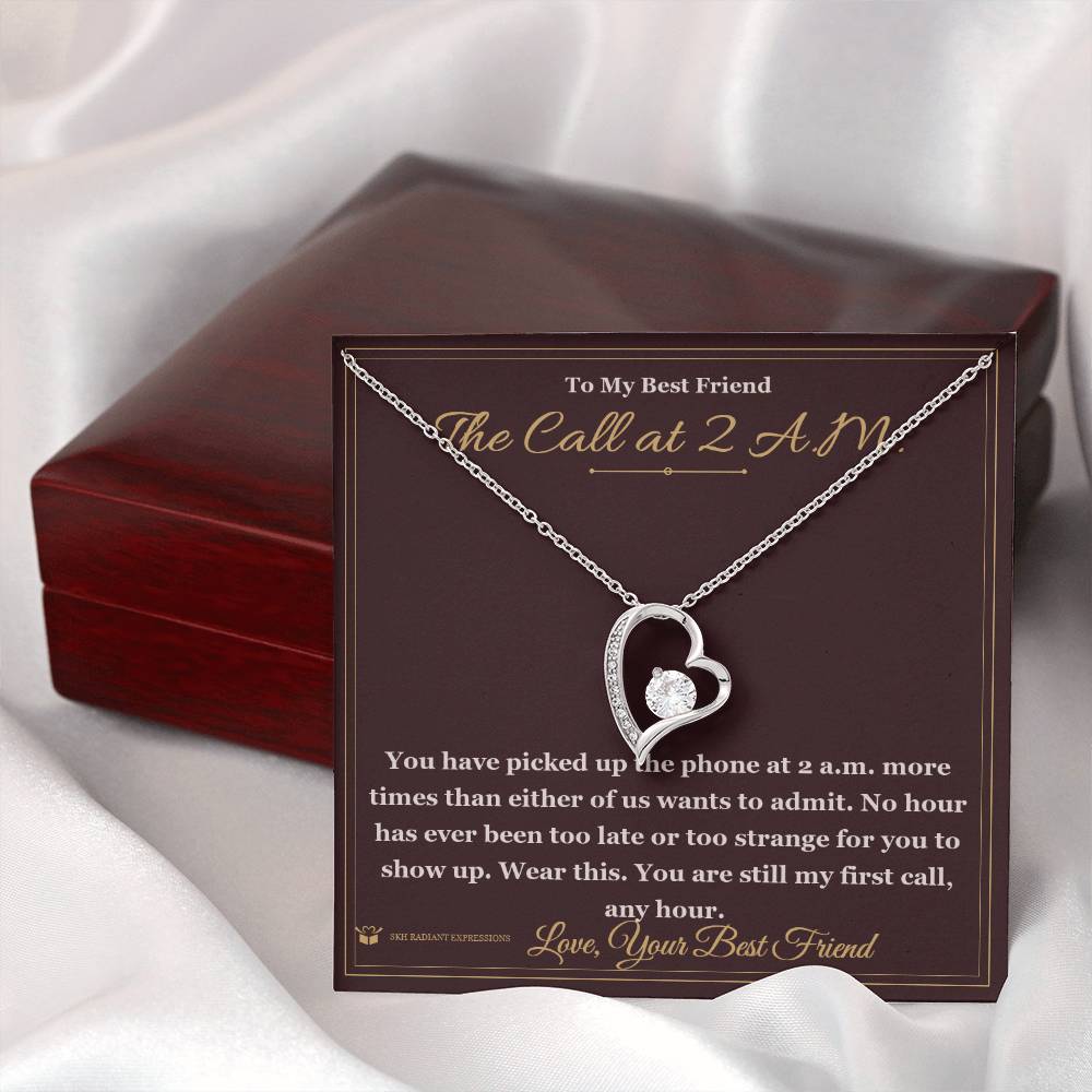 Forever Love Necklace with personalized message card for best friend