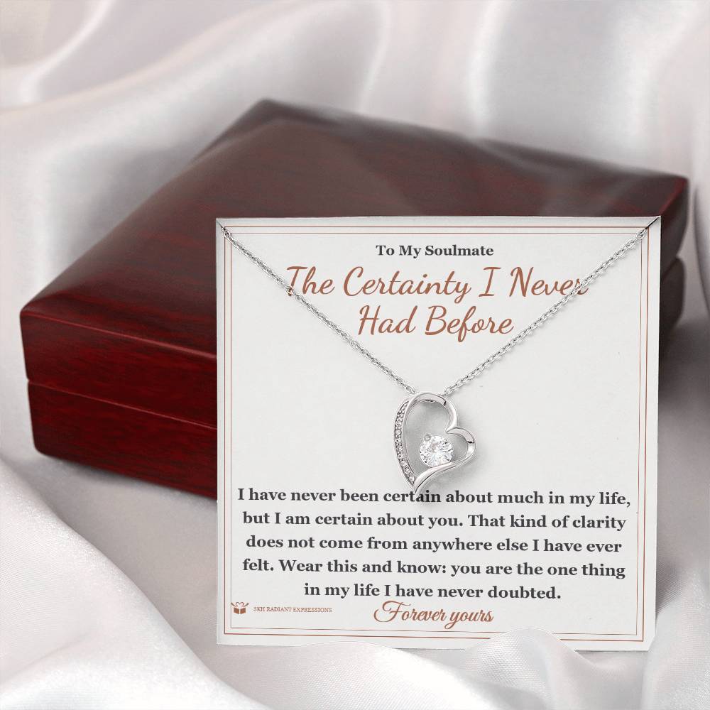 Forever Love Necklace with personalized message card for soulmate