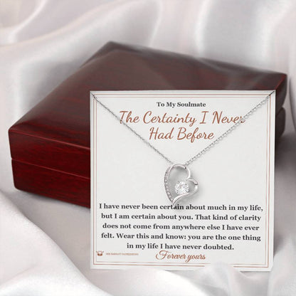 Forever Love Necklace with personalized message card for soulmate