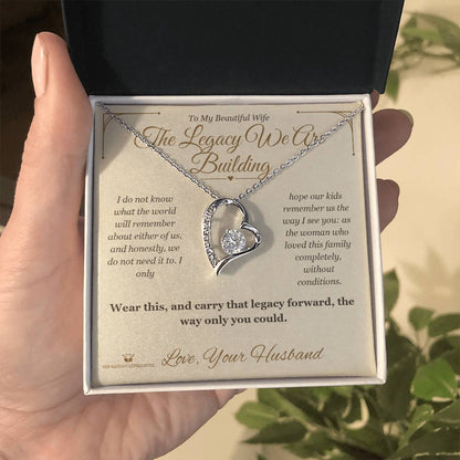 Engraved Forever Love Necklace with message for wife