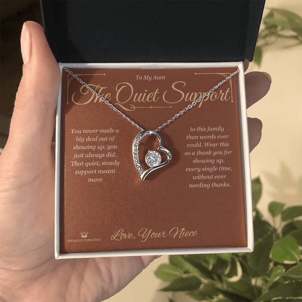 Forever Love Necklace with personalized message card for aunt