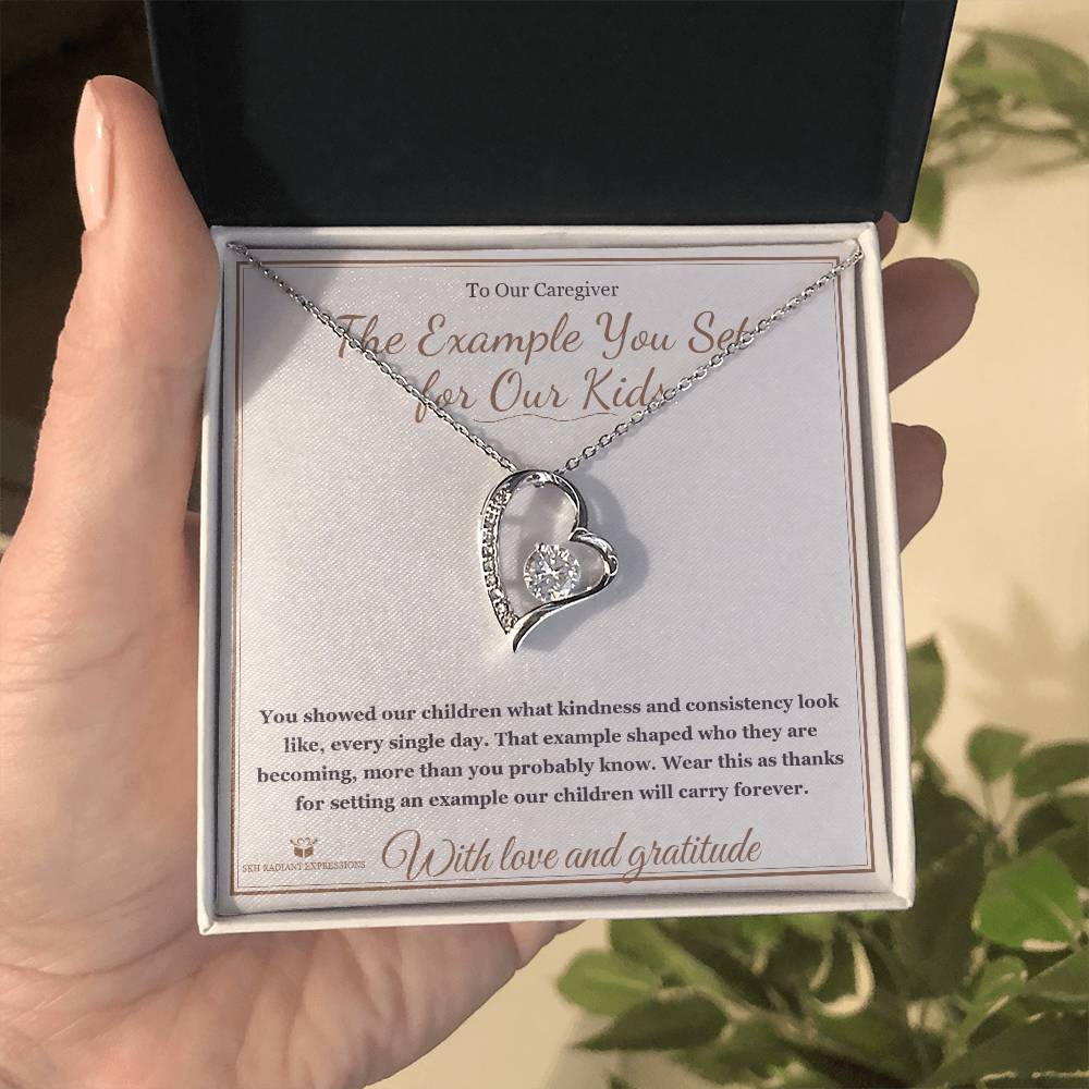 The Example You Set for Our Kids - Forever Love Necklace for Caregiver - personalized keepsake gift from SKH Radiant Expressions