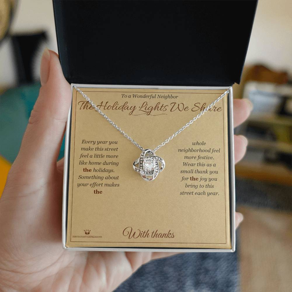 Personalized Love Knot Necklace for neighbor