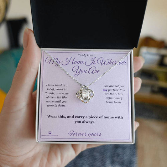 My Home Is Wherever You Are - Love Knot Necklace for Partner
