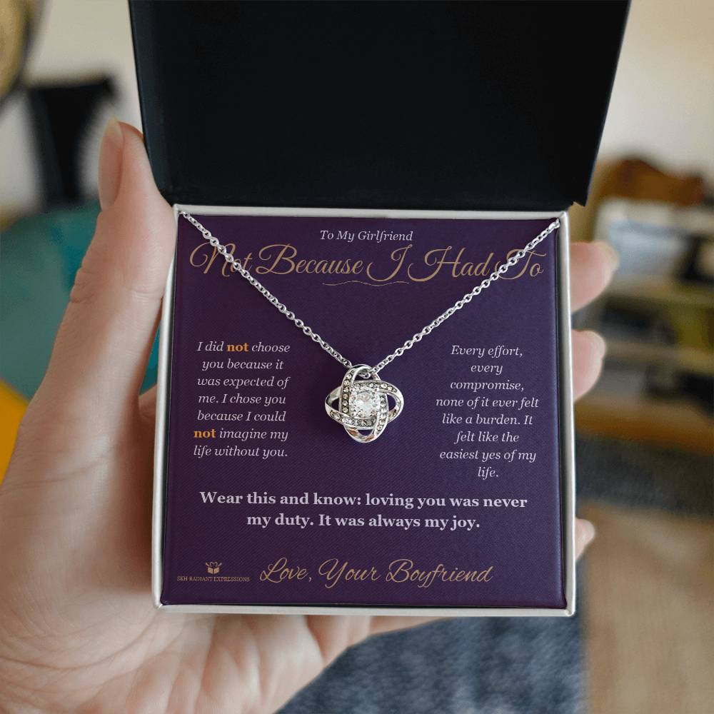 Personalized Love Knot Necklace for girlfriend