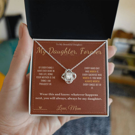 My Daughter, Forever - Love Knot Necklace for Daughter