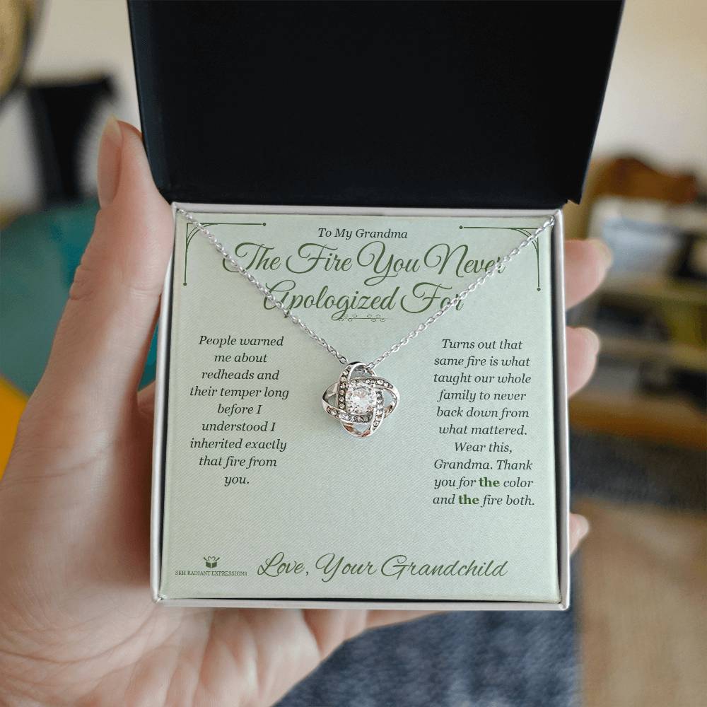 Personalized Love Knot Necklace for grandmother