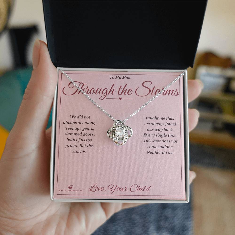 Personalized Love Knot Necklace for mom