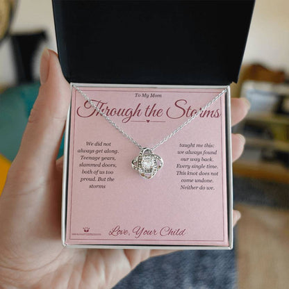 Personalized Love Knot Necklace for mom