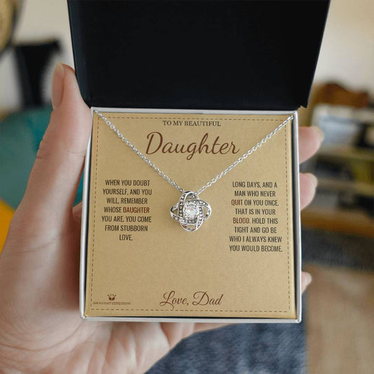Braver Than You Know - Love Knot Necklace for Daughter