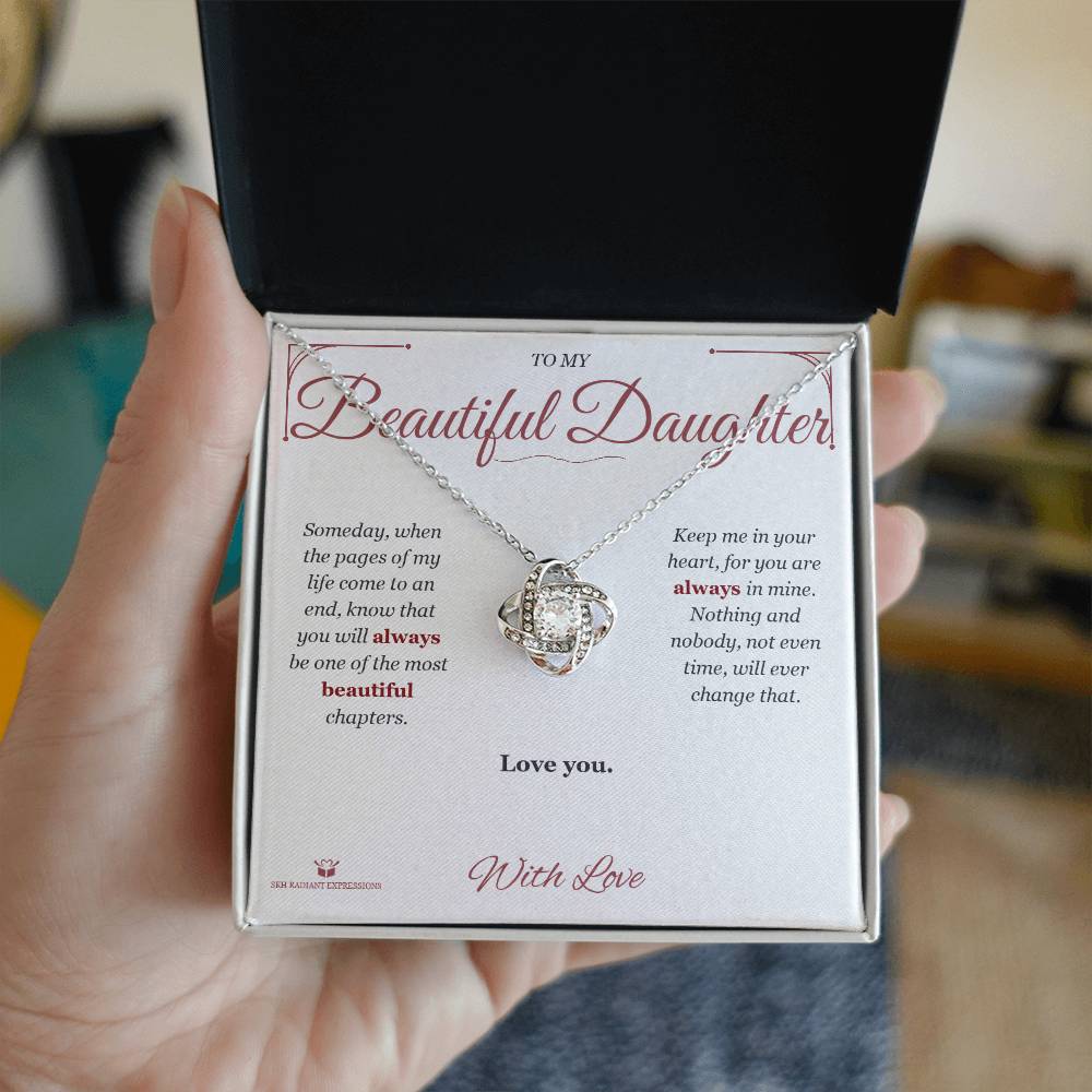 Eternal Love: A Letter to My Daughter - Love Knot Necklace for Daughter