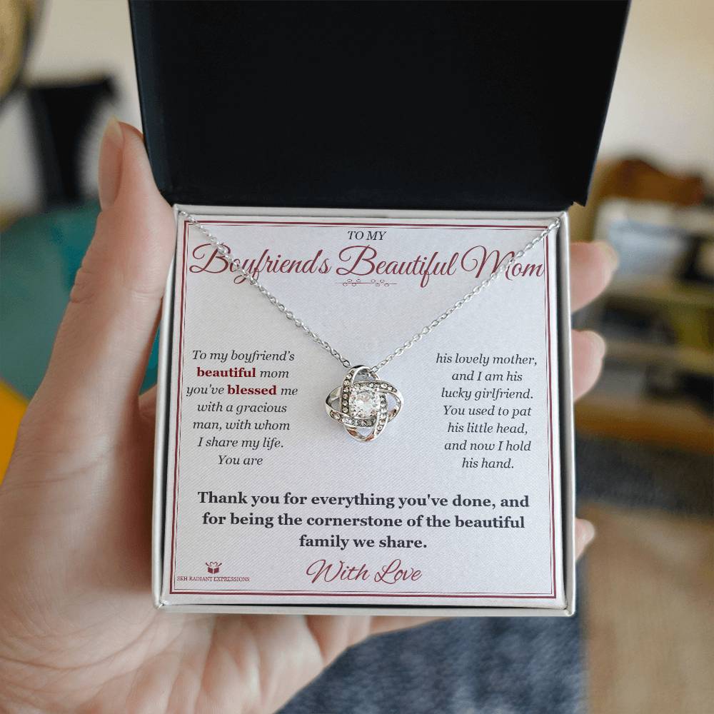 Cornerstone of Our Family - Love Knot Necklace for Boyfriend's Mom