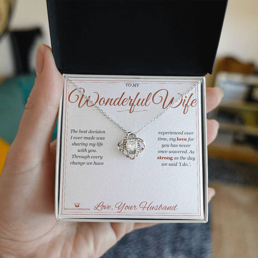 The Best Decision - Love Knot Necklace for Wife - personalized keepsake gift from SKH Radiant Expressions