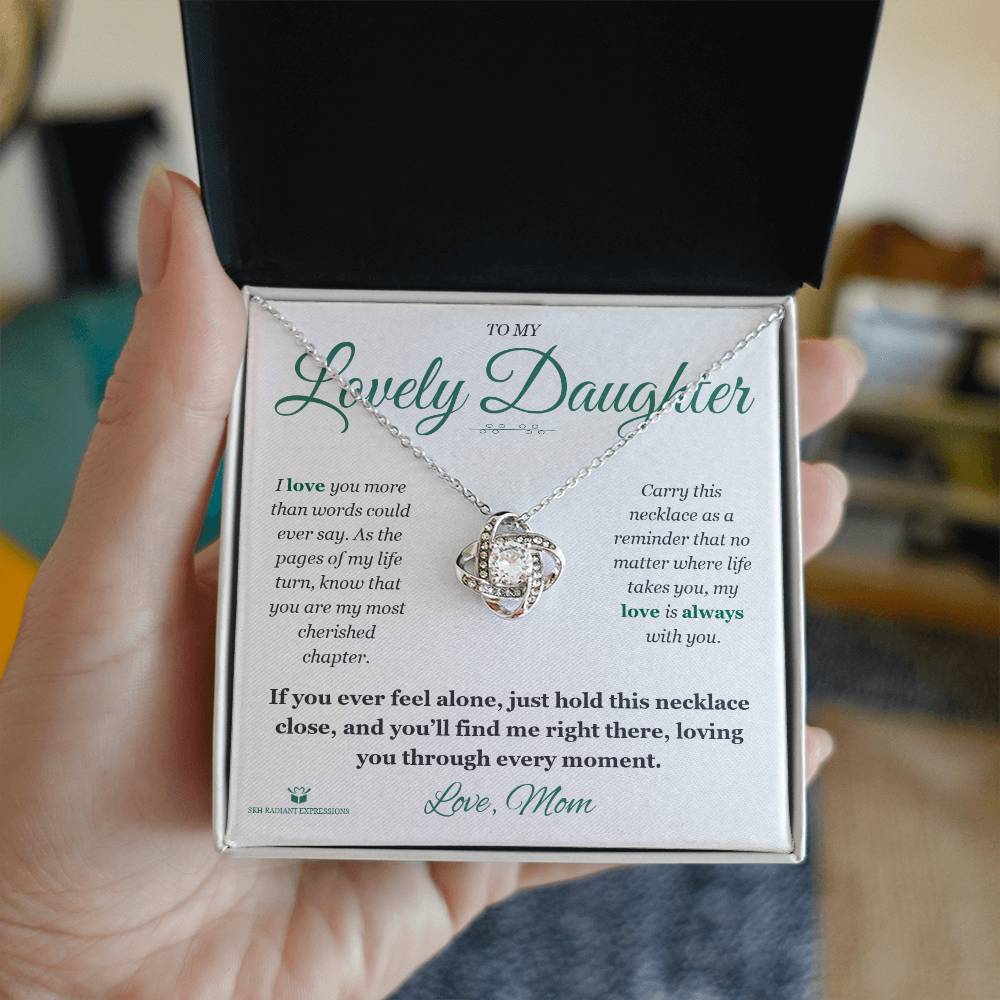 Personalized Love Knot Necklace for daughter