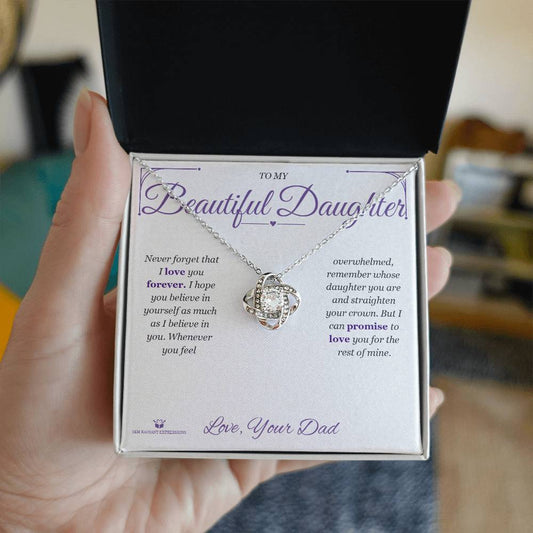 For the Rest of Mine - Love Knot Necklace for Daughter - personalized keepsake gift from SKH Radiant Expressions
