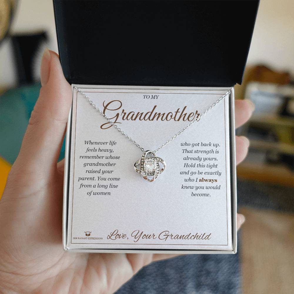 Braver Than You Believe - Love Knot Necklace for Grandmother