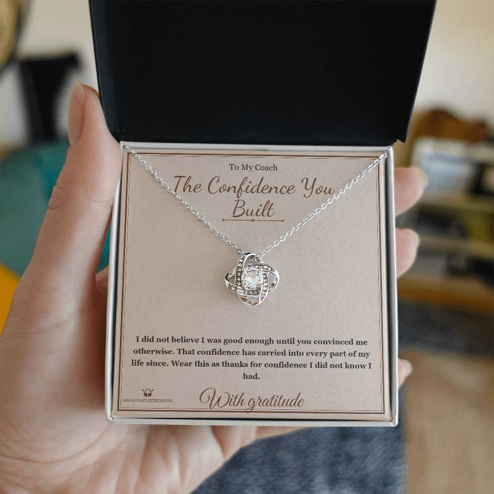 The Confidence You Built - Love Knot Necklace for Coach - personalized keepsake gift from SKH Radiant Expressions